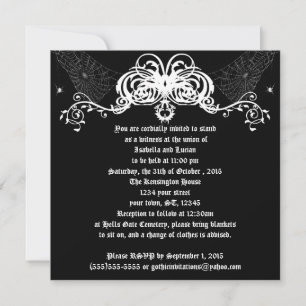 Spider Web Vines Goth Wedding Invitation