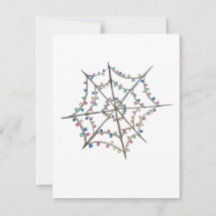 Spider Web with Christmas Lights, Greeting Card