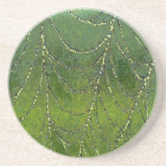 Spider Web With Dew Droplets Abstract Art Coaster