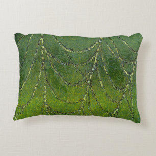 Spider Web With Dew Droplets Abstract Art Decorative Cushion