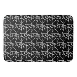 Spider Webs Halloween Black Pattern Spooky Bath Mat