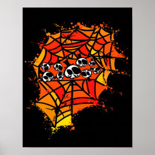 Spider Webs   Spiders Skull Poster