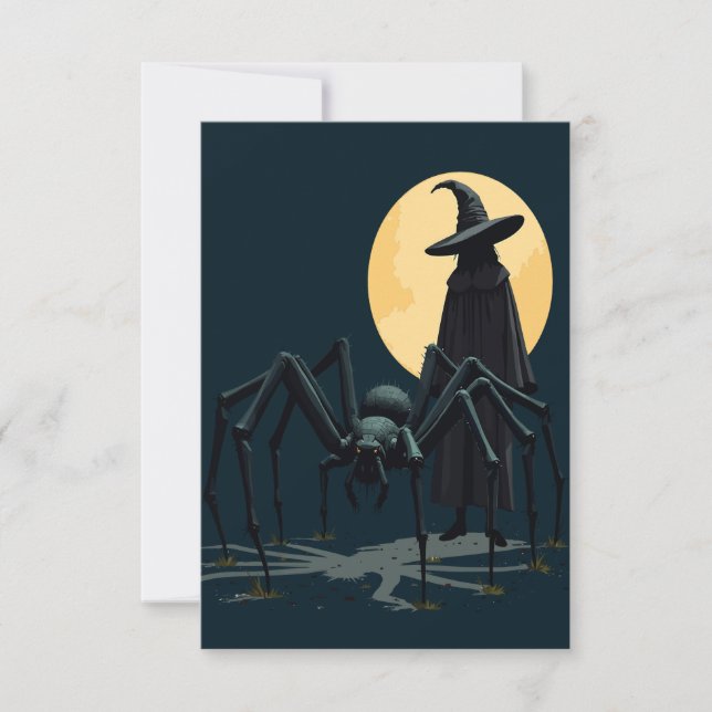 Spider, Witch, And Moonlight Shadow Invitation (Front)