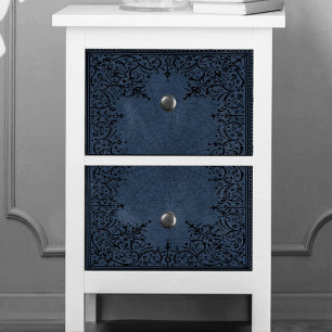 Spider Witch   Dusty Slate Blue Spiderweb Flourish Tissue Paper