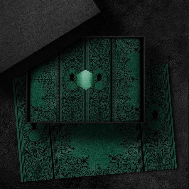 Spider Witch | Emerald Green Spiderweb Flourish Tissue Paper (Creator Uploaded)