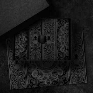 Spider Witch Grey Fantasy Spiderweb Flourish Tissue Paper