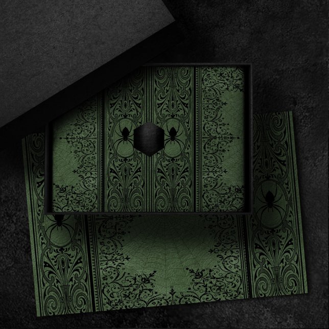 Spider Witch | Sage Green Spiderweb Flourish Tissue Paper (Creator Uploaded)