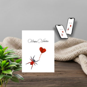 Spider with balloon holiday card