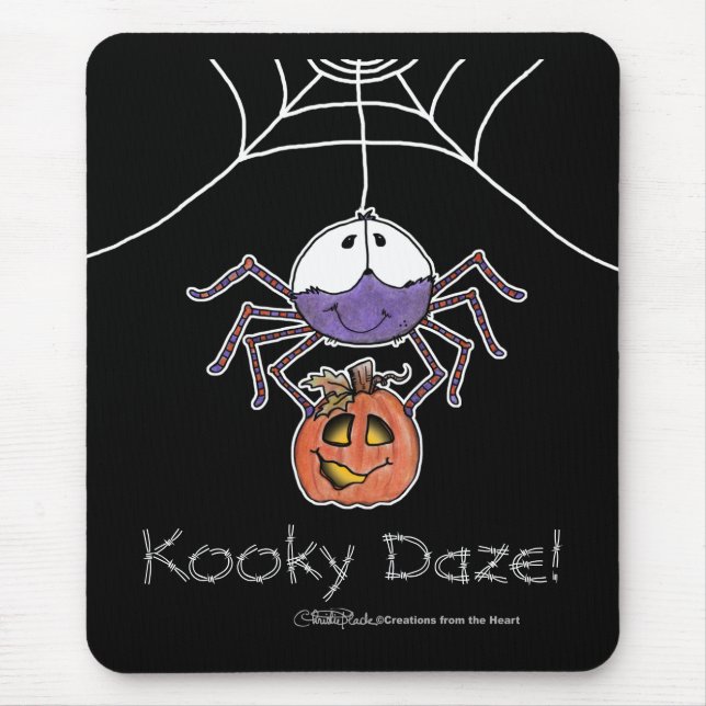 Spider with Jack-O-Lantern Mouse Mat (Front)