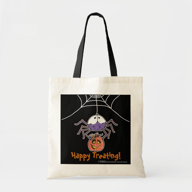 Spider with Jack-O-Lantern Tote Bag (Front)