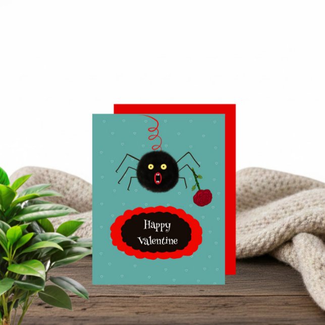 Spider with rose holiday card (Creator Uploaded)