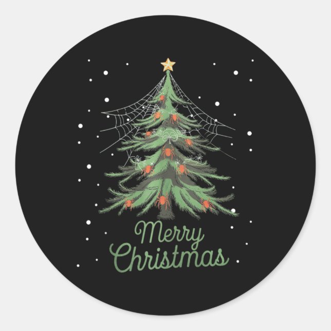 Spider Xmas Tree Spiders Christmas Tree  Classic Round Sticker (Front)