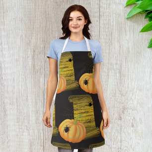 Spiders And Pumpkin Apron