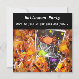 Spiders and Pumpkins Halloween Party Invitation