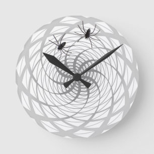 Spiders and Web Round Clock