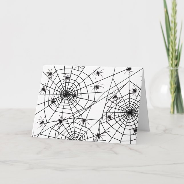 Spiders and Webs, Halloween Greeting Card (Front)