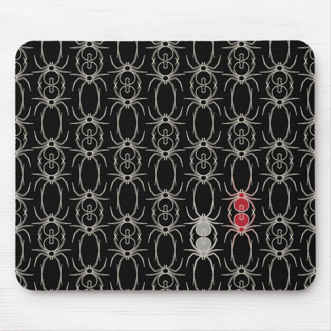 Spiders - Bat Black and Bone White Mouse Mat (Front)