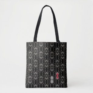 Spiders - Bat Black and Bone White Tote Bag