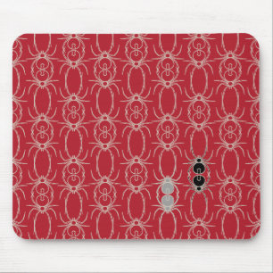 Spiders - Blood Red and Bone White Mouse Mat