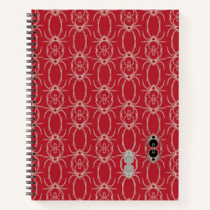 Spiders - Blood Red and Bone White Notebook