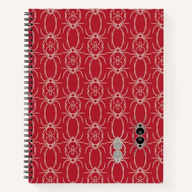 Spiders - Blood Red and Bone White Notebook (Front)
