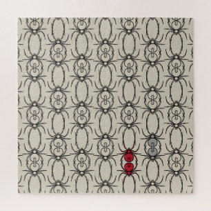 Spiders - Bone White and Bat Black Jigsaw Puzzle