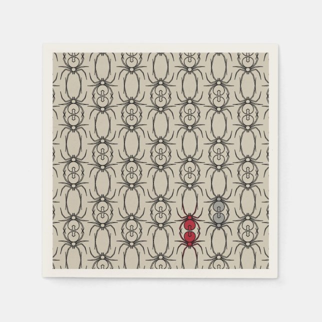 Spiders - Bone White and Bat Black Napkin (Front)