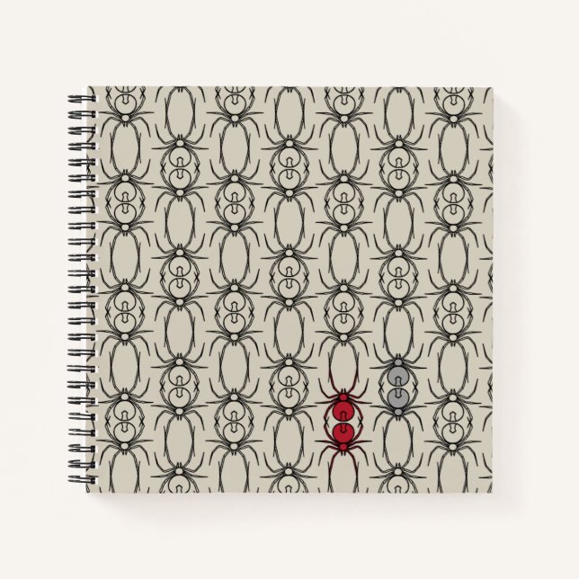 Spiders - Bone White and Bat Black Notebook (Front)