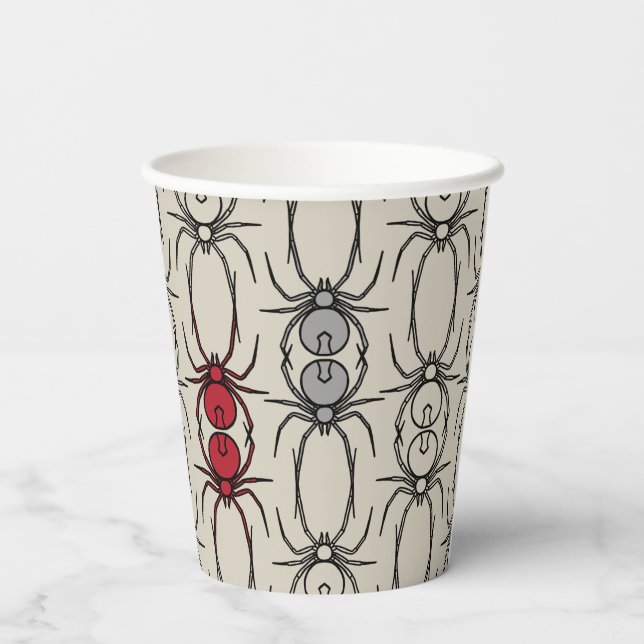 Spiders - Bone White and Bat Black Paper Cups (Back)