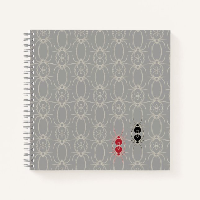 Spiders - Ghost Grey and Bone White Notebook (Front)