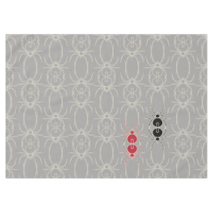 Spiders - Ghost Grey and Bone White Tablecloth