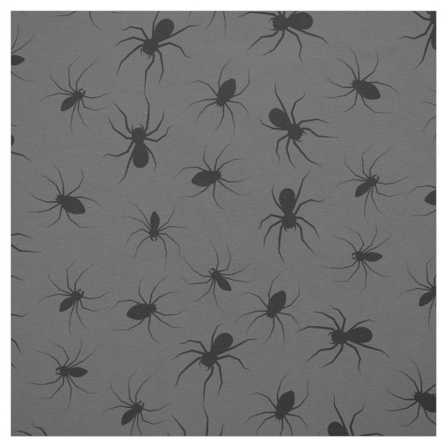 Spiders Gothic Halloween Black Fabric (Swatch)