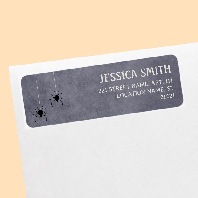 Spiders Grey Halloween Baby Shower Return Address (Spiders Gray Halloween Baby Shower Return Address Label
)