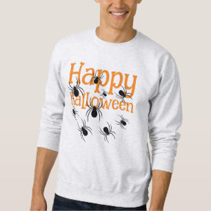 Spiders Happy Halloween Black and Orange T-Shirt Sweatshirt
