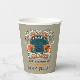 Spiders & Lilies Spooky Halloween Personalised Paper Cups