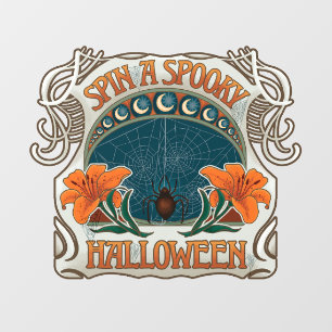 Spiders & Lilies Spooky Halloween Vintage Window Cling