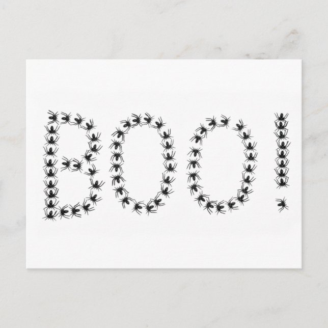 Spiders Saying Boo Postcard (Front)