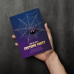 Spider's Web Halloween Foil Holiday Card