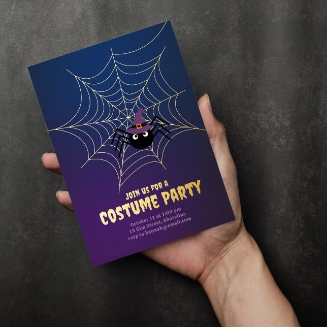 Spider's Web Halloween  Foil Holiday Card (Creator Uploaded)