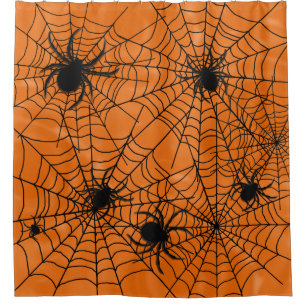 Spiders Web Halloween Shower Curtain