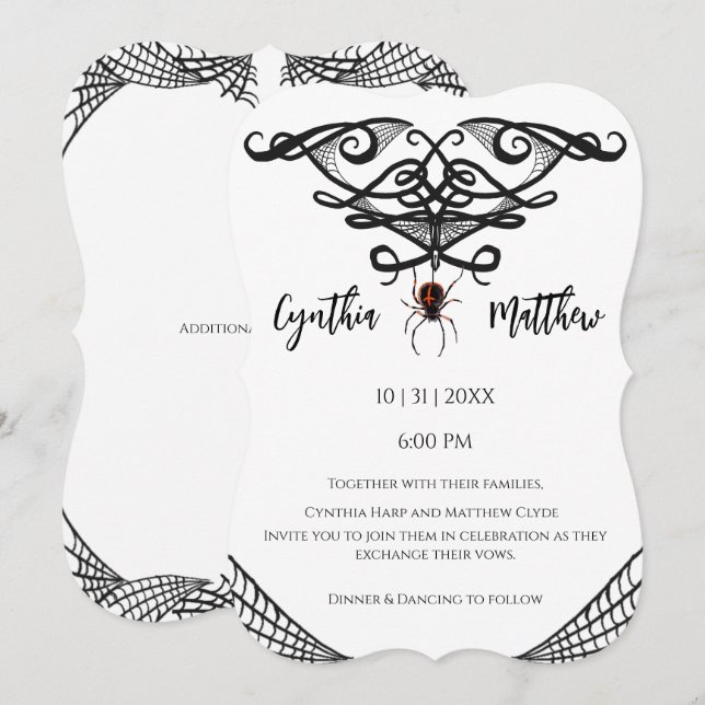 Spiders Web Wedding Invitation  (Front/Back)