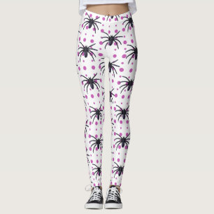 Spiders with Purple Dots Halloween Leggings