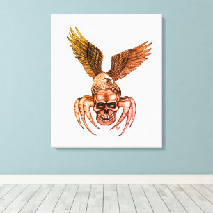 Spiderskull with Eagle Canvas Print