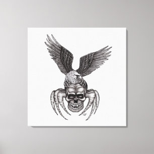 Spiderskull with Eagle  Canvas Print