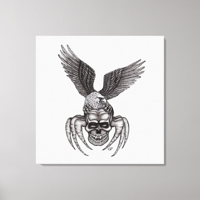Spiderskull with Eagle  Canvas Print (Front)