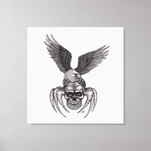 Spiderskull with Eagle Canvas Print