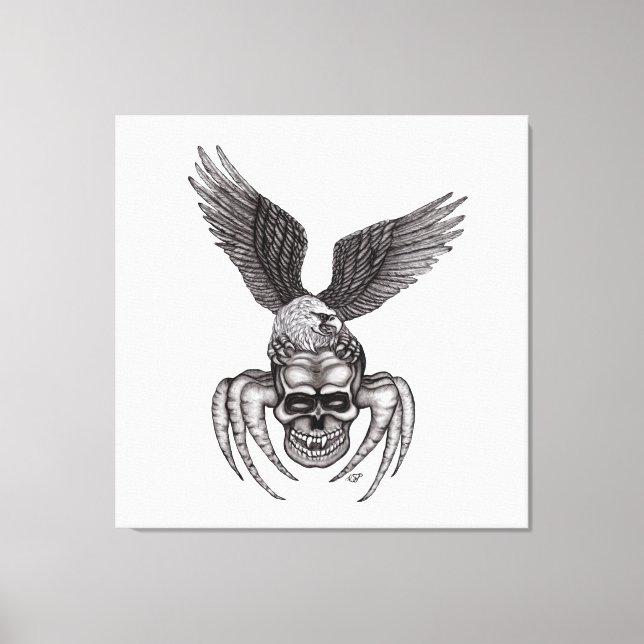 Spiderskull with Eagle  Canvas Print (Front)