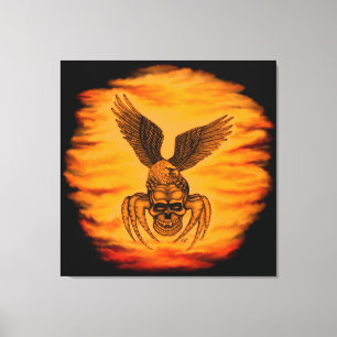 Spiderskull with Eagle Canvas Print