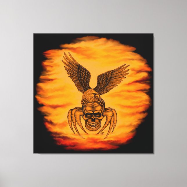 Spiderskull with Eagle Canvas Print (Front)