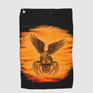 Spiderskull with Eagle Golf Towel